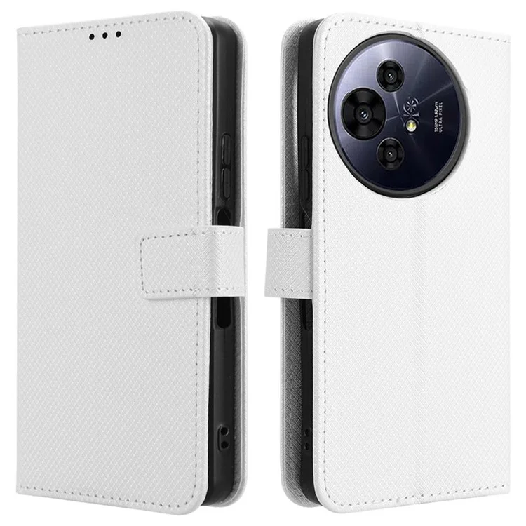 Para TCL 50 Pro Nxtpaper 5G / 50 Nxtpaper 5g Case PU PU Leather Diamond Texture Willet Telep Cubierta - Blanco
