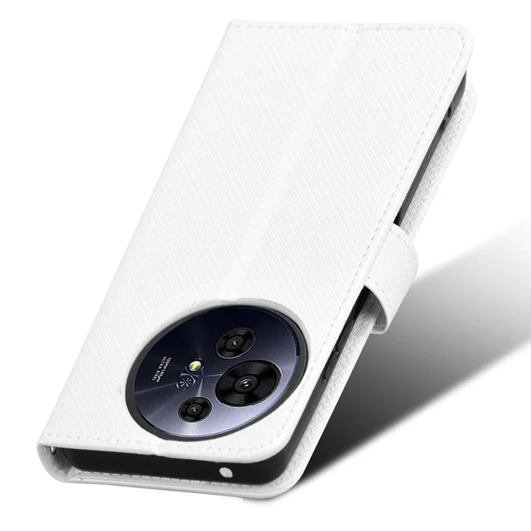 Para TCL 50 Pro Nxtpaper 5G / 50 Nxtpaper 5g Case PU PU Leather Diamond Texture Willet Telep Cubierta - Blanco