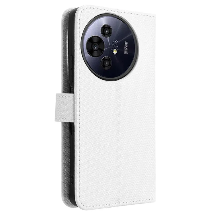 Para TCL 50 Pro Nxtpaper 5G / 50 Nxtpaper 5g Case PU PU Leather Diamond Texture Willet Telep Cubierta - Blanco