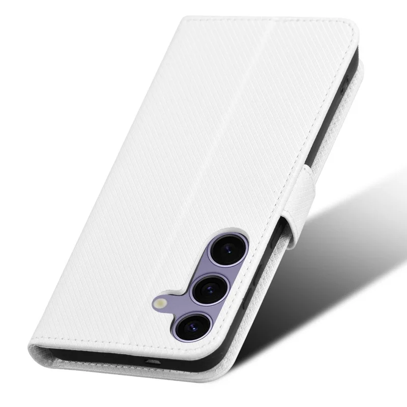 Para Samsung Galaxy S24 fe Case PU PU Leather Diamond Texture Willet Telep Cubierta - Blanco