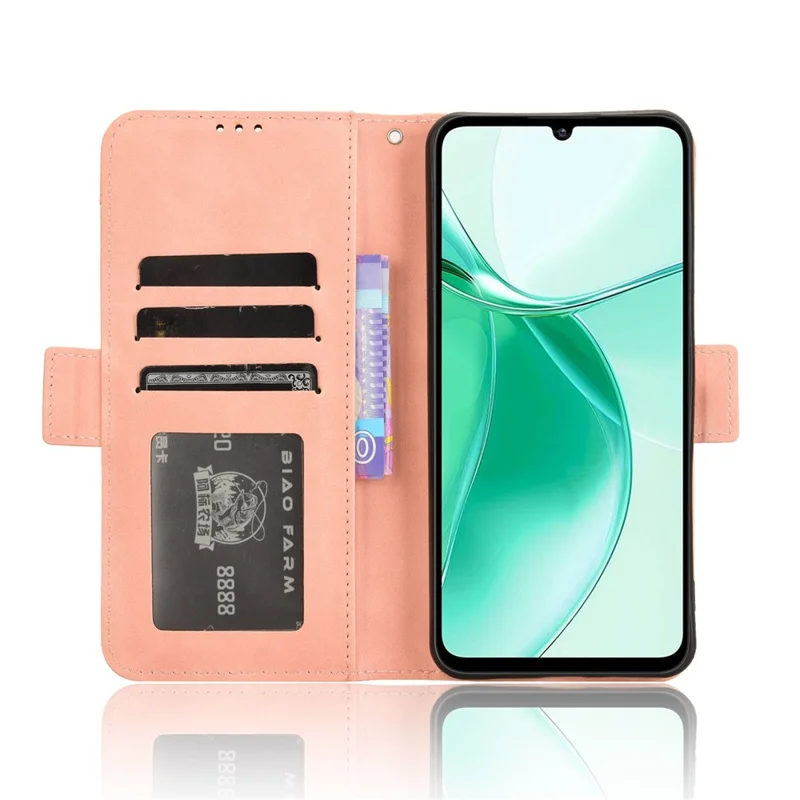 For ZTE Blade A35 / A55 Leather Case Phone Wallet Cover with Multiple Card Slots - Pink
