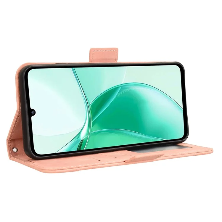 For ZTE Blade A35 / A55 Leather Case Phone Wallet Cover with Multiple Card Slots - Pink