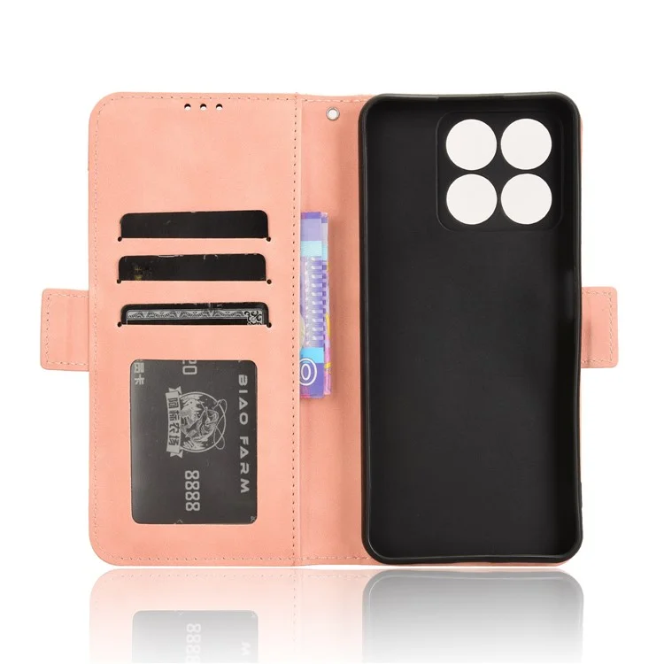 For ZTE Blade A35 / A55 Leather Case Phone Wallet Cover with Multiple Card Slots - Pink