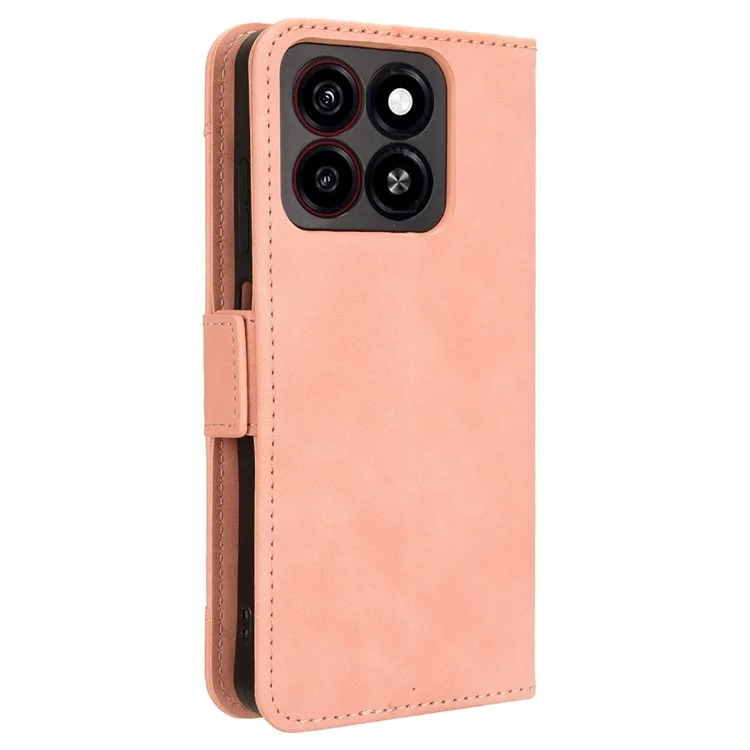 For ZTE Blade A35 / A55 Leather Case Phone Wallet Cover with Multiple Card Slots - Pink