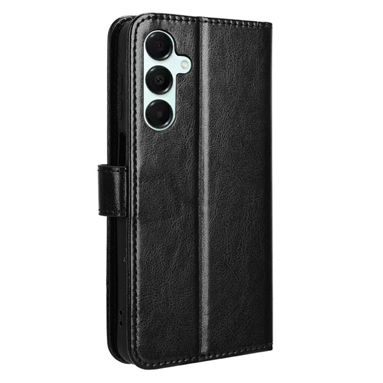 Para Samsung Galaxy A16 5G / A16 4G Funda Textura Crazy Horse PU Leather Phone Wallet Cover - Negro