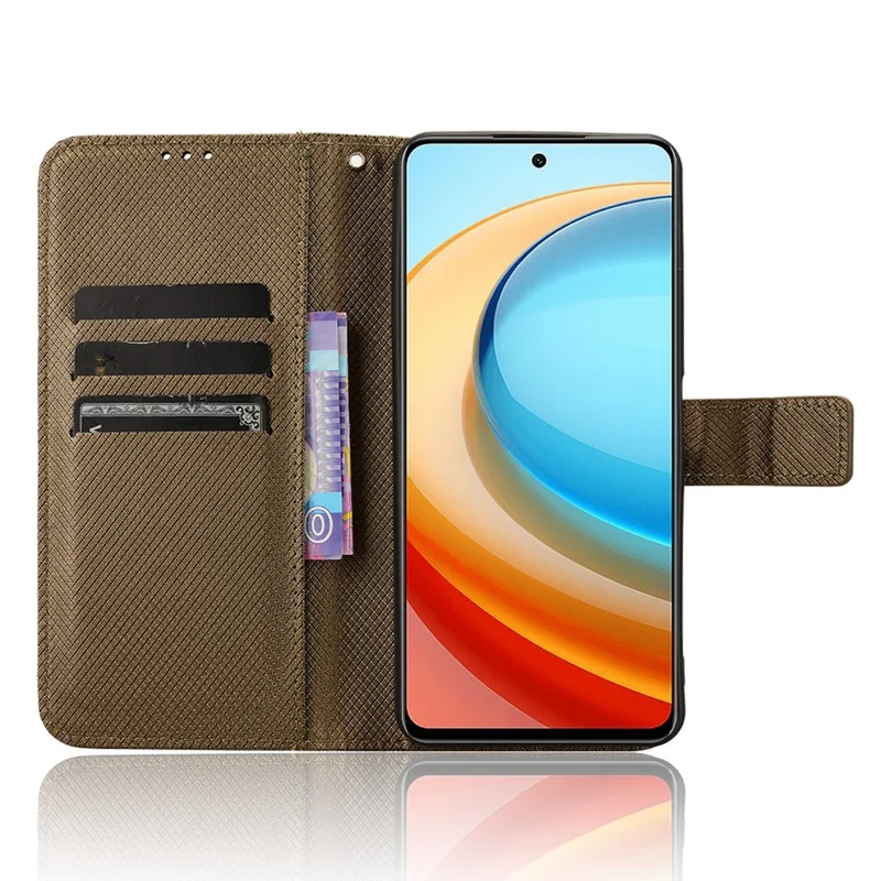 For ZTE Blade A75 5G / nubia Focus Case PU Leather Diamond Texture Wallet Phone Cover - Brown