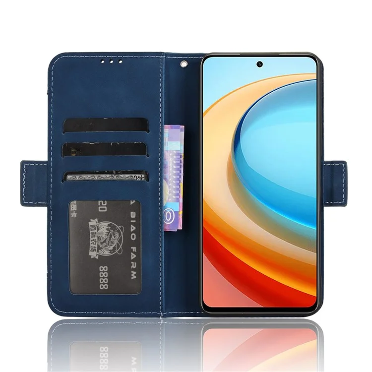 For ZTE Blade A75 5G / nubia Focus Leather Case Phone Wallet Cover with Multiple Card Slots - Blue