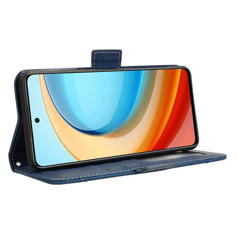 For ZTE Blade A75 5G / nubia Focus Leather Case Phone Wallet Cover with Multiple Card Slots - Blue