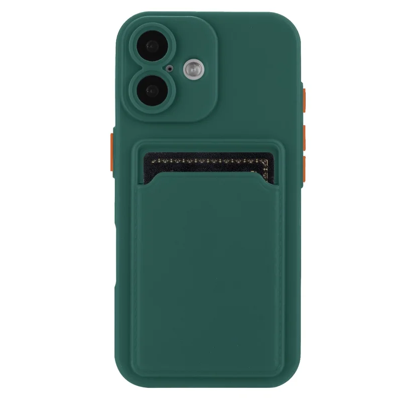 Per Iphone 16 Copertina Telefonica TPU Flessibile Con Slot Per Schede Posteriori - Midnight Green