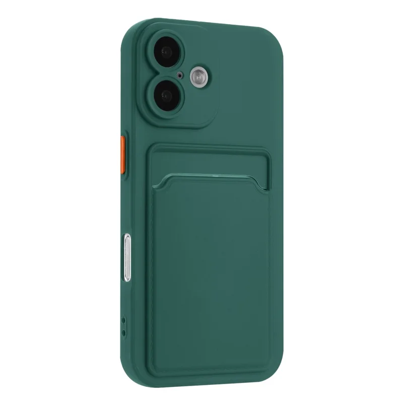 Per Iphone 16 Copertina Telefonica TPU Flessibile Con Slot Per Schede Posteriori - Midnight Green