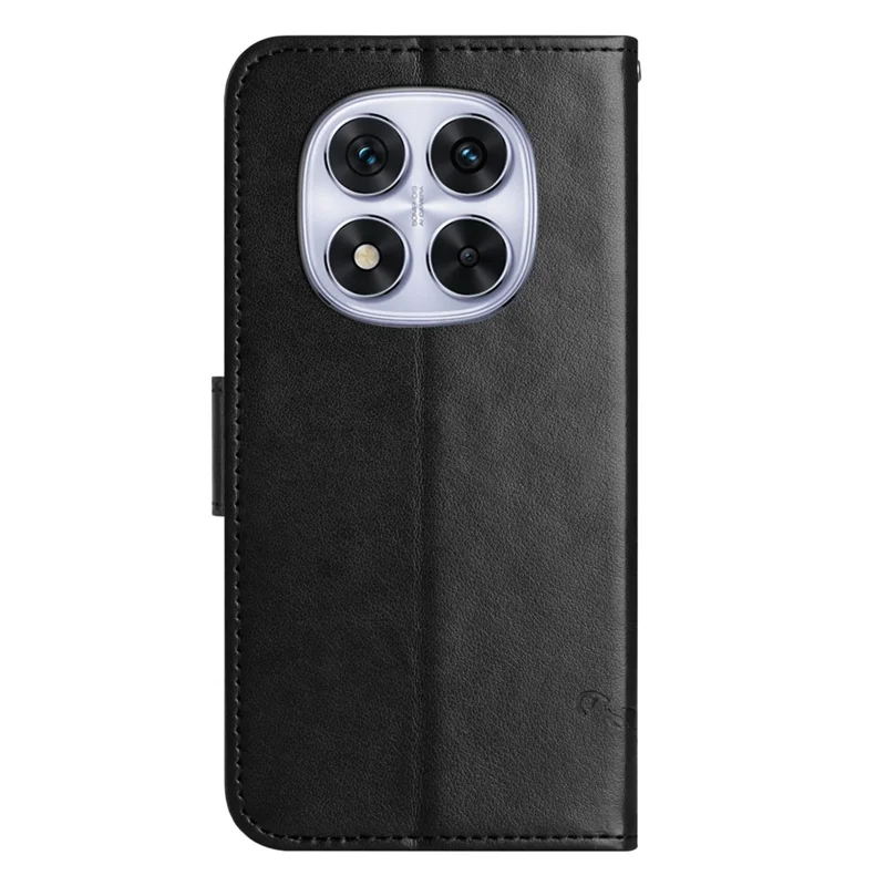 Per Xiaomi Redmi Note 14 Pro 5G / 14 Pro+ 5G Case Wallet Stand Exprinted Butterfly Flower PU Coperchio - Nero