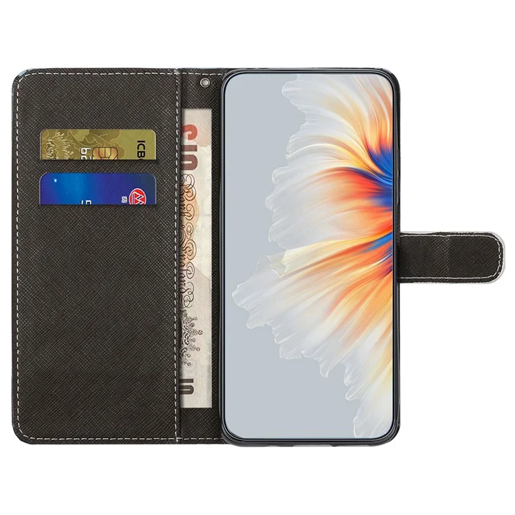 Для Xiaomi Redmi Note 14 Pro 5g / 14 Pro+ 5G Case Pattern Print pu Кожаный Кожаный Телефон Покровитель Поперечной Текстура Текстура - Панда