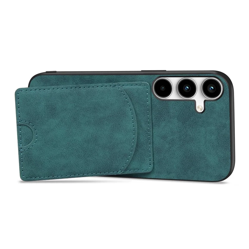 Für Samsung Galaxy S24 fe Case Kickstand Lederbeschichtete TPU -telefonabdeckung Mit Kartensteckplatz - Grün