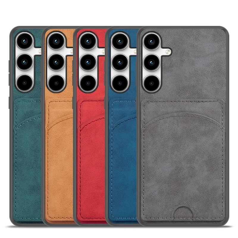 Für Samsung Galaxy S24 fe Case Kickstand Lederbeschichtete TPU -telefonabdeckung Mit Kartensteckplatz - Grün