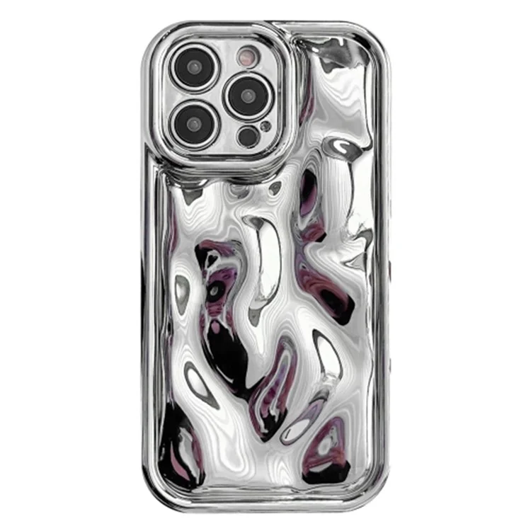Für iPhone 16 Pro Case Electroplated TPU Shell Meteorit-Textur Handyhülle - Silber