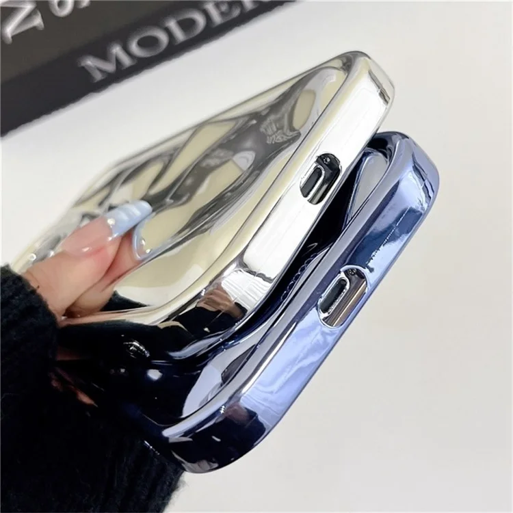 Für iPhone 16 Pro Case Electroplated TPU Shell Meteorit-Textur Handyhülle - Silber