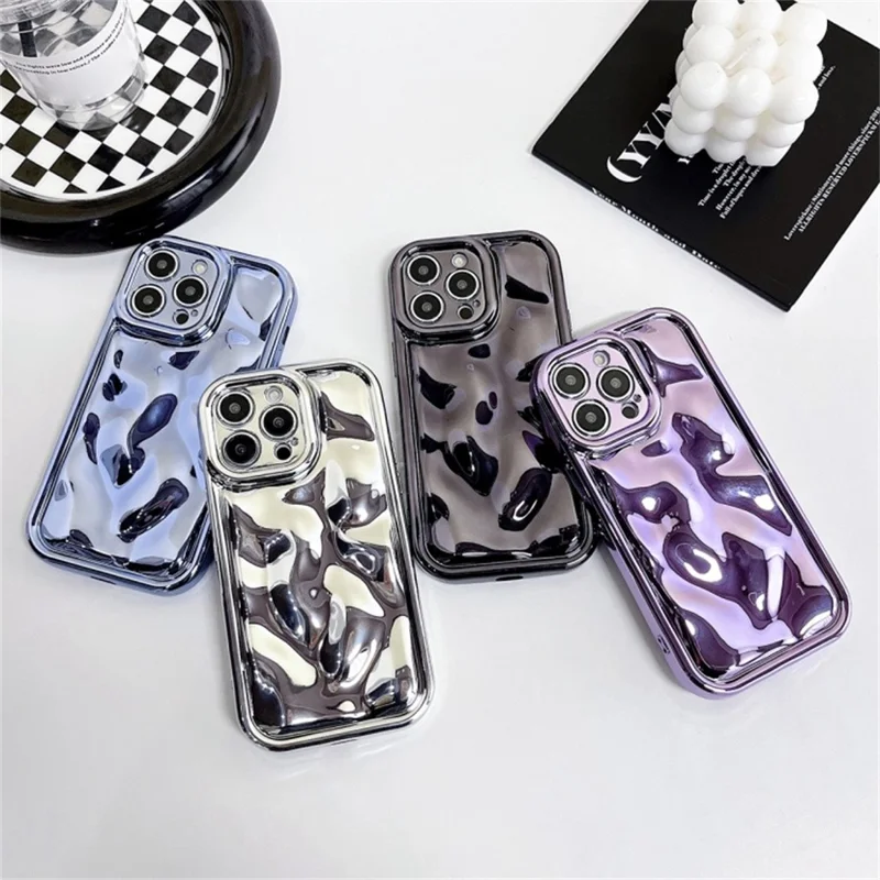 Para Iphone 16 Pro Max Case Electrocholada TPU Shell Meteorite Texture Telephip Cover - Azul