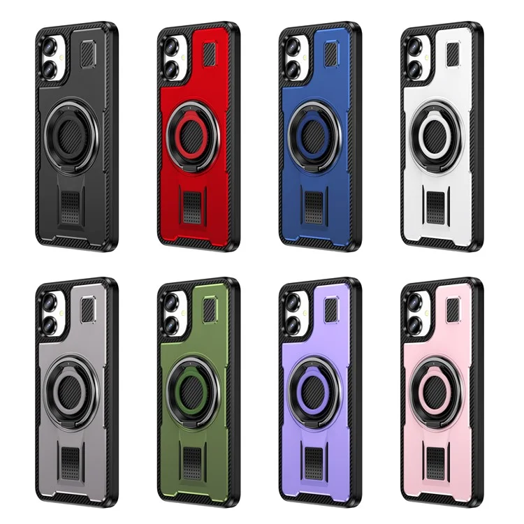 Für Samsung Galaxy A06 Case TPU+PC -kickstand -telefonabdeckung Mit Silikonfingerriemen - Weiß