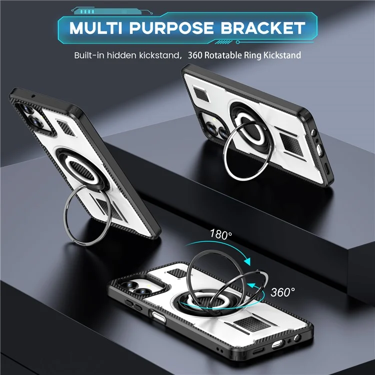 Für Samsung Galaxy A06 Case TPU+PC -kickstand -telefonabdeckung Mit Silikonfingerriemen - Weiß