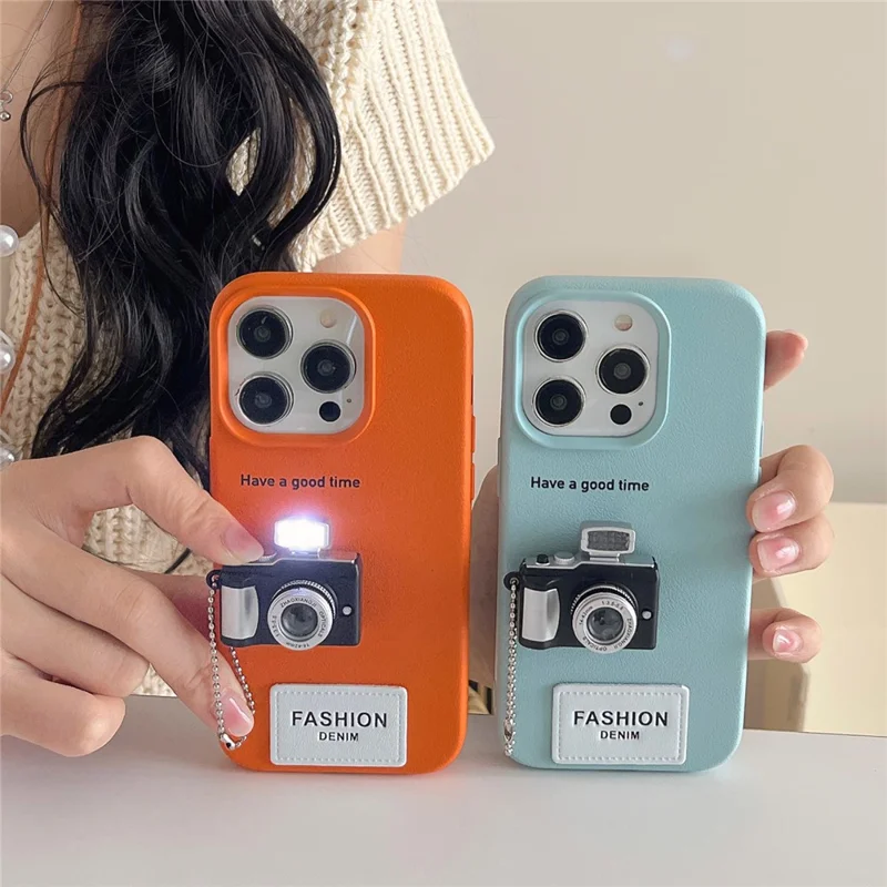 For iPhone 16 Pro Case Stereo Camera Decor PC+PU Phone Protective Cover - Silver