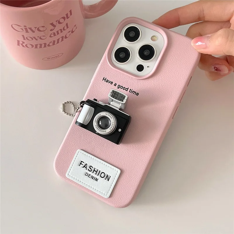 For iPhone 16 Pro Case Stereo Camera Decor PC+PU Phone Protective Cover - Silver