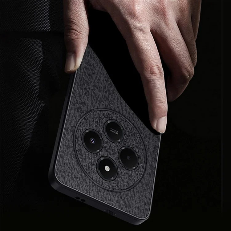 Для Xiaomi Redmi 14c 4G Case Texture Texture PU - Черный