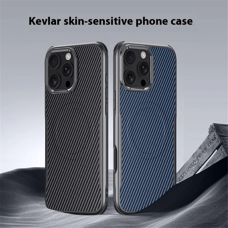 Para Iphone 16 Pro Max Case Compatível Com Magsafe de Textura de Fibra de Carbono Magsafe Couro Revestido de Couro+tampa de Proteção de Silicone - Preto