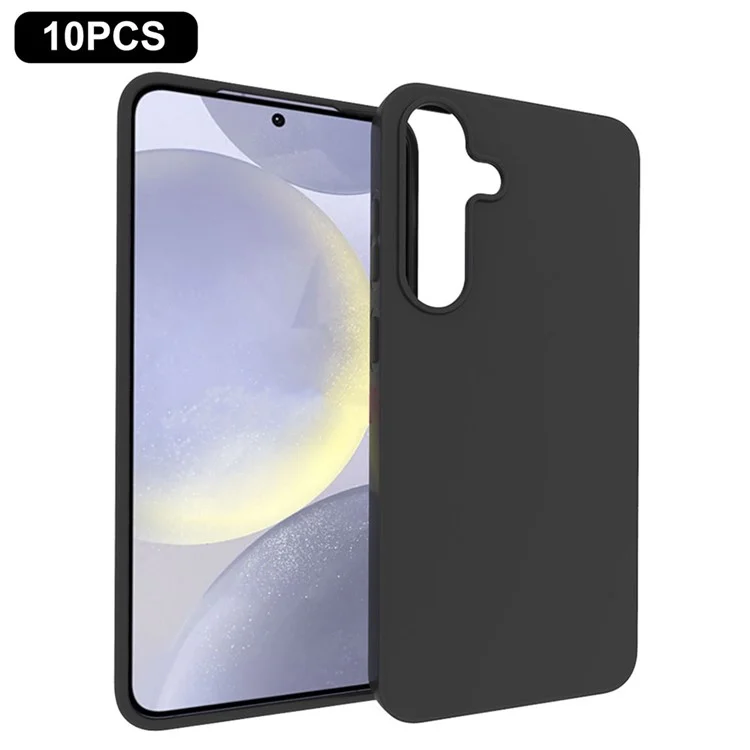 10pcs / Pack Für Samsung Galaxy S25+ Fall Anti-fingerabdruck Soft Tpu-schutzabdeckung - Schwarz
