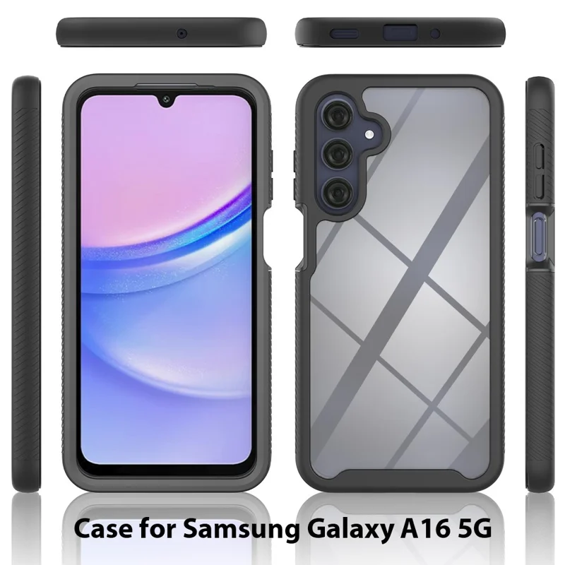 For Samsung Galaxy A26 5G / A16 5G / A16 4G Case PC+TPU Clear Phone Cover with PET Screen Film - Red