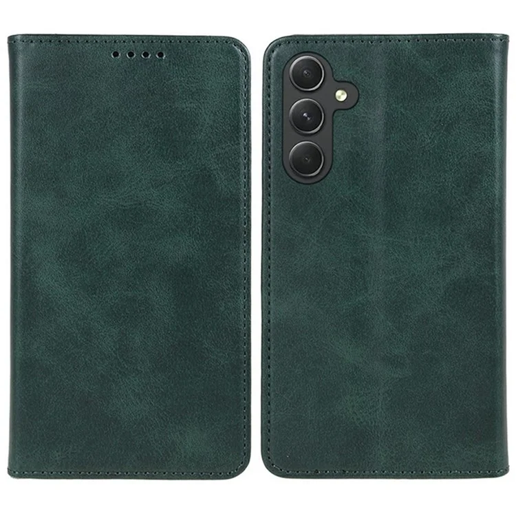 Para Samsung Galaxy S25 Case Fuerte Magnetic PU Cuero Cover de la Ternera Textura de la Pantorrilla - Verde