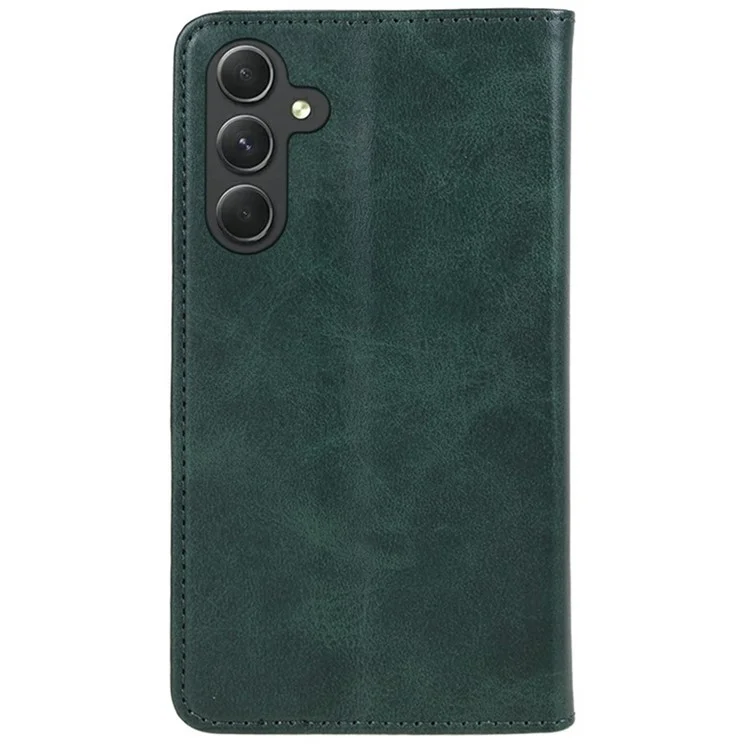 Para Samsung Galaxy S25 Case Fuerte Magnetic PU Cuero Cover de la Ternera Textura de la Pantorrilla - Verde