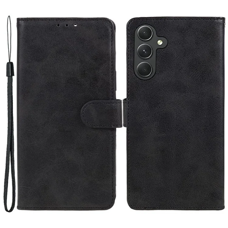 Pour Samsung Galaxy S25 Case PU le Cuir Portefeuille de Protection de la Couverture de Téléphone - Noir
