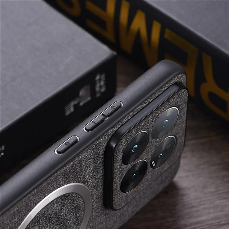 For Xiaomi 14T Case Drop-Proof TPU+Cloth Back Phone Cover Compatible with MagSafe - Purple