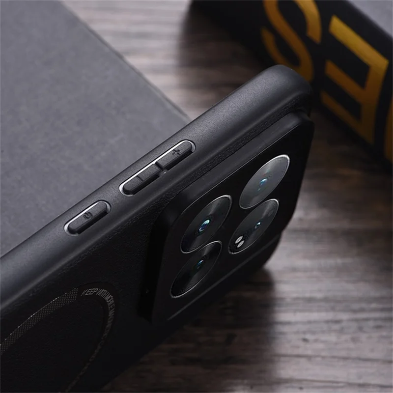For Xiaomi 14T Pro Magnetic Case Anti-Drop PU Leather+TPU Cover - Black