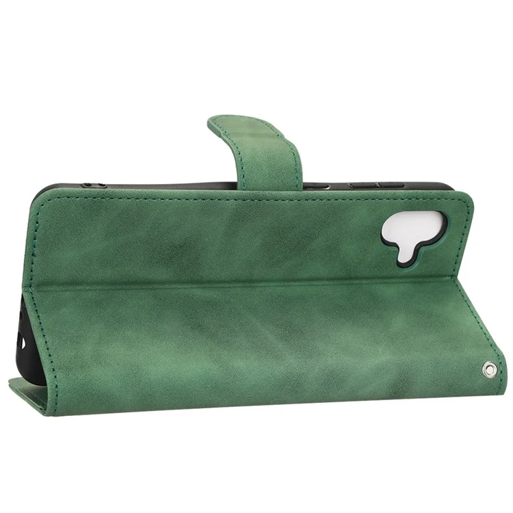 Per Samsung Galaxy A04 4G (164,4 x 76,3 x 9,1 mm) Sensazione di pelle Leather Magnetic Phone Case Protezione completa Stand Wallet Shockproof Flip Cover - Verde