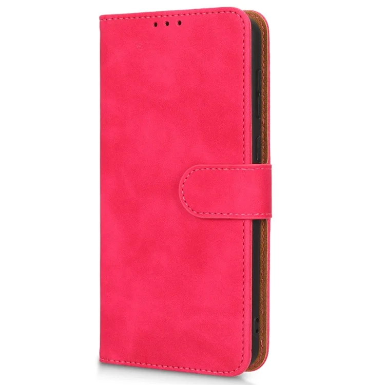 Para Samsung Galaxy A04 4G (164.4 x 76.3 x 9.1 mm) Sensación Suave al Tacto Funda de Teléfono con Cuero Magnético de Protección Total de Pie Billetera a Prueba de Golpes Tapa Abatible - Rosa