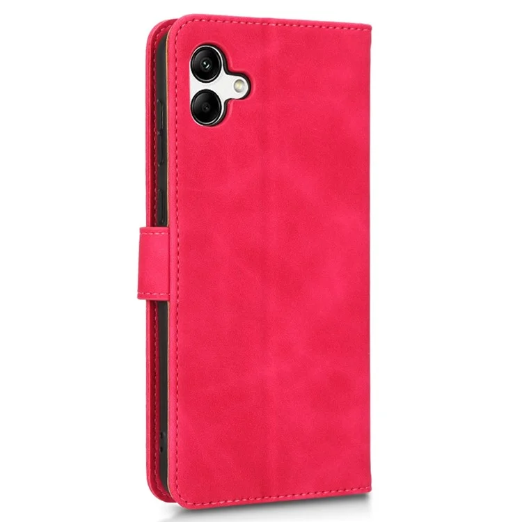 Para Samsung Galaxy A04 4G (164.4 x 76.3 x 9.1 mm) Sensación Suave al Tacto Funda de Teléfono con Cuero Magnético de Protección Total de Pie Billetera a Prueba de Golpes Tapa Abatible - Rosa