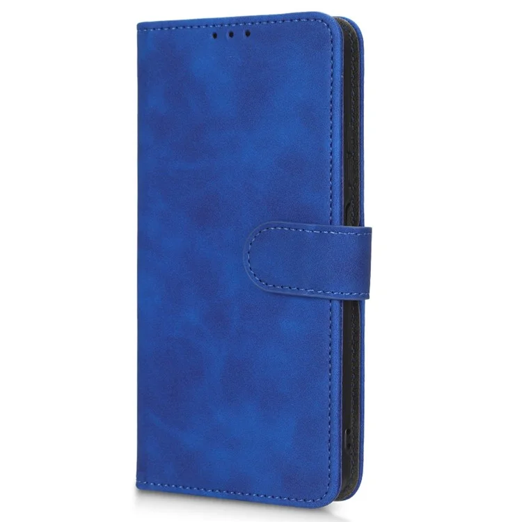 Для ZTE Blade A72 5G Skin Touch Comense Fueth Flip Flip Case Case Magnetic Crower Shockpereper Tpu Внутренняя Оболочка Кошелька с Ремешком - Синий
