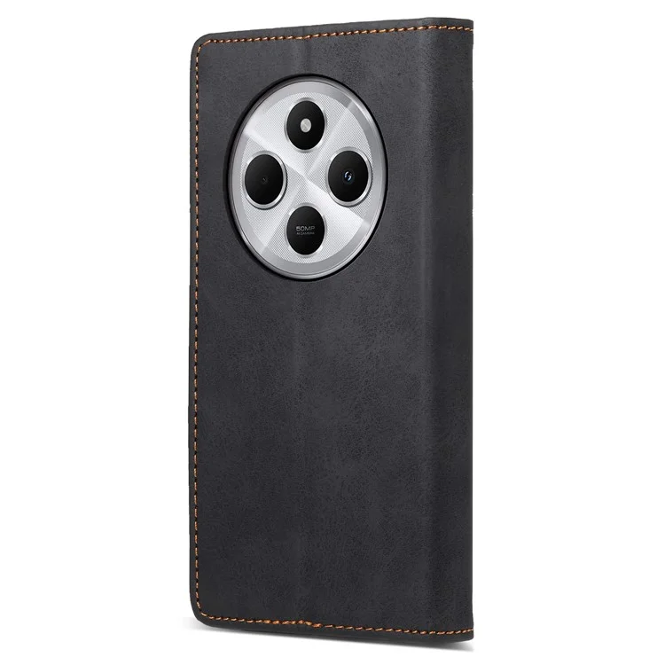 DF-05 Чехол-бумажник для Xiaomi Poco C75 4G / Redmi 14R 5G / 14C 4G с блокировкой RFID, из искусственной кожи - черный