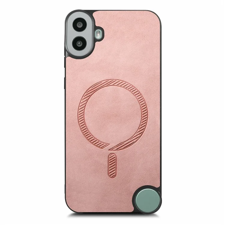 For Nothing CMF Phone 1 Leather Back Case Compatible with MagSafe Skin-Touch Phone Cover - Pink