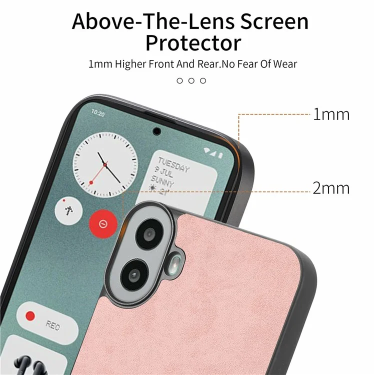 For Nothing CMF Phone 1 Leather Back Case Compatible with MagSafe Skin-Touch Phone Cover - Pink