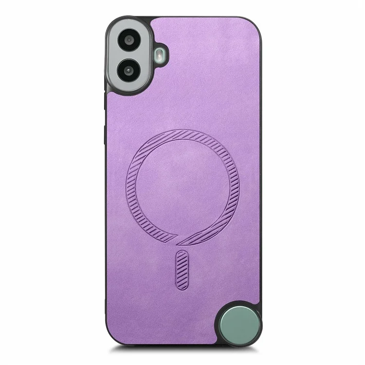For Nothing CMF Phone 1 Leather Back Case Compatible with MagSafe Skin-Touch Phone Cover - Purple