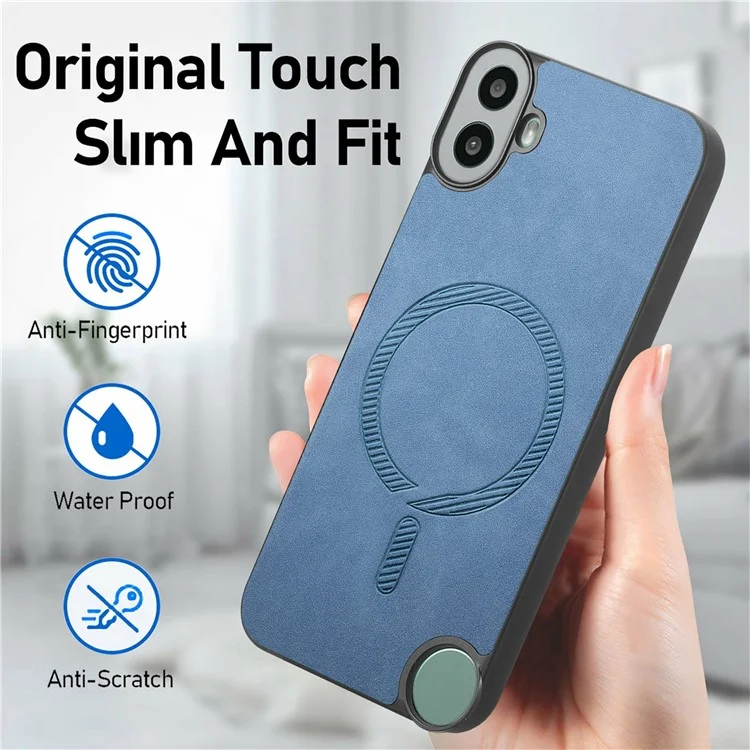 For Nothing CMF Phone 1 Leather Back Case Compatible with MagSafe Skin-Touch Phone Cover - Purple