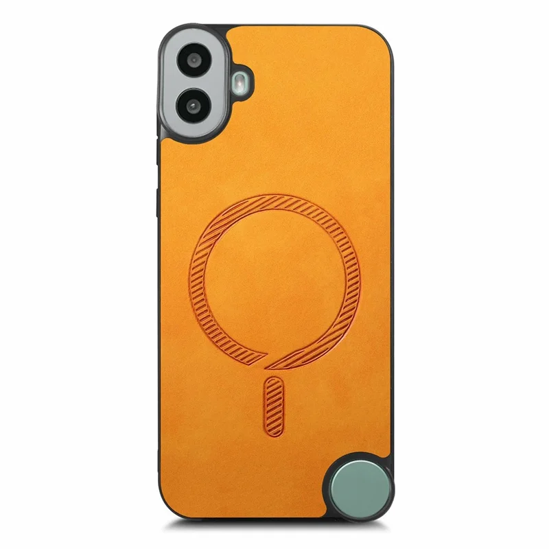 For Nothing CMF Phone 1 Leather Back Magnetic Case Skin-Touch Phone Cover - Yellow