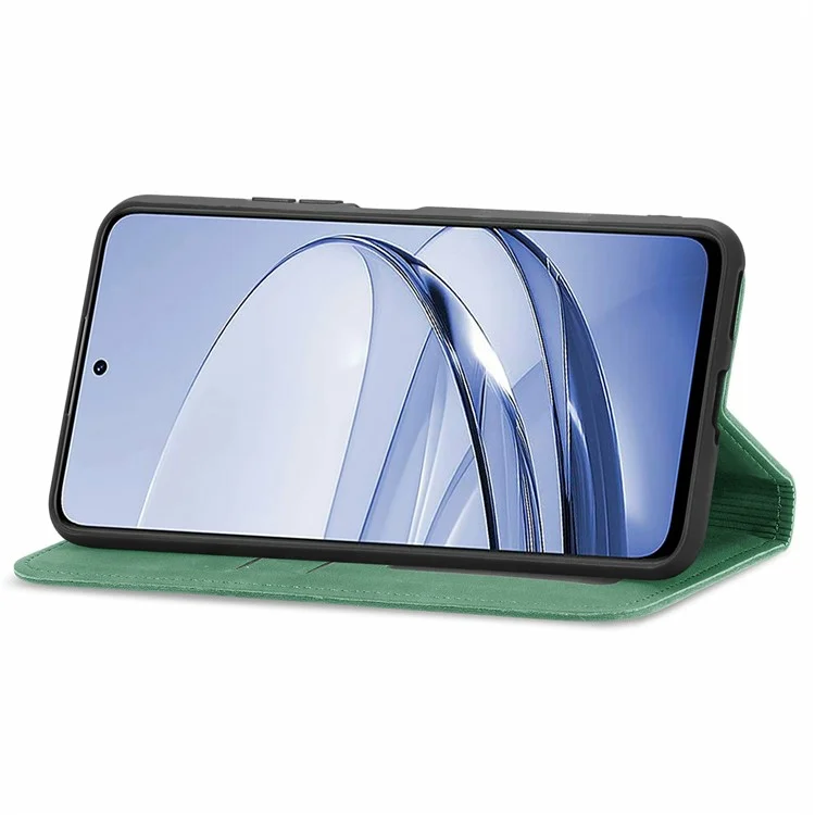 Para ZTE Blade V60 Case de Design Skin Touch Feeling Cheather Carthe Tampa Absorção Magnética - Verde
