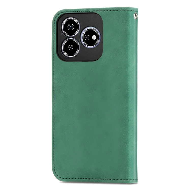 Para ZTE Blade V60 Case de Design Skin Touch Feeling Cheather Carthe Tampa Absorção Magnética - Verde