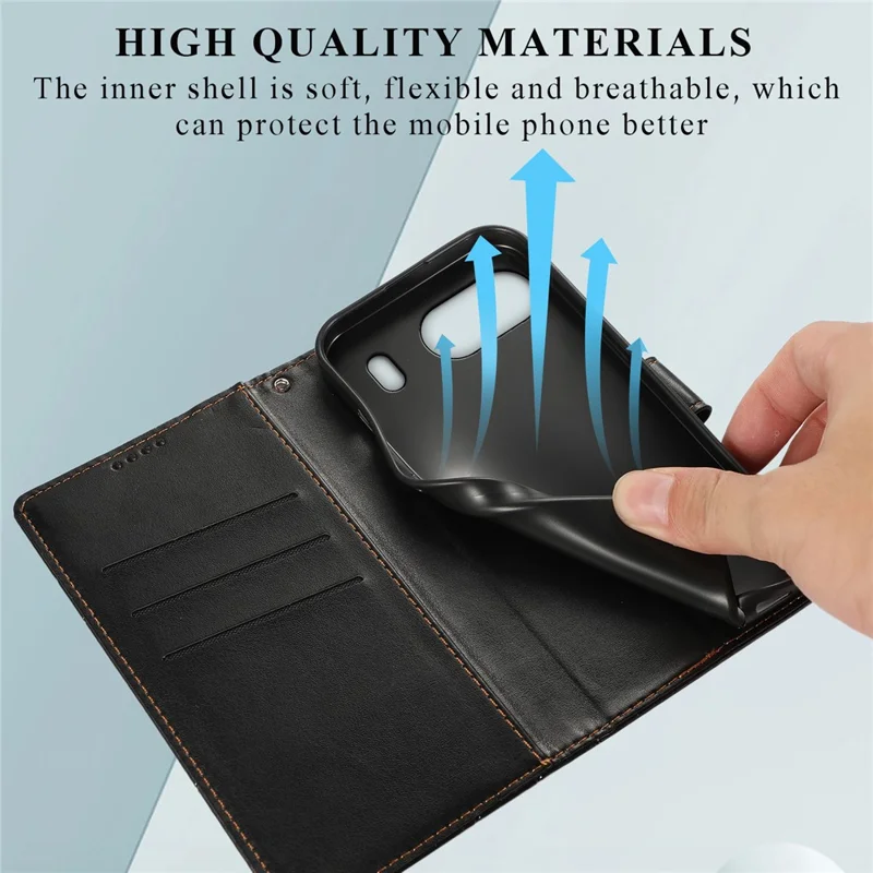 DF-06 Для OnePlus Nord 4 Phone Case Line Imprint Leather Swellet Cover - Черный