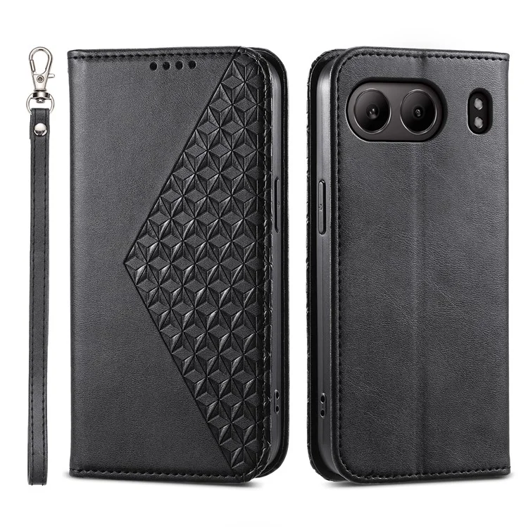 Für OnePlus Nord 4 Case Kalbsleder-Textur PU-Leder-Handyhülle mit Geldbörse - Schwarz