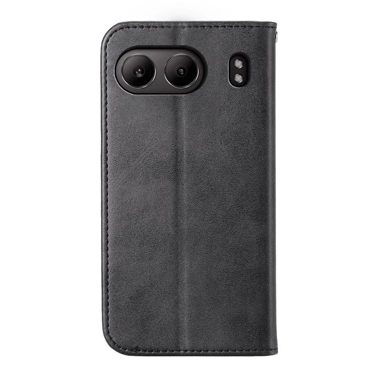 Für OnePlus Nord 4 Case Kalbsleder-Textur PU-Leder-Handyhülle mit Geldbörse - Schwarz
