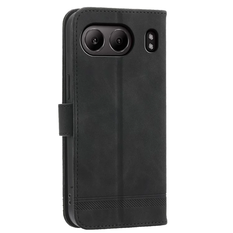 Dierfeng DF-03 Per OnePlus Nord 4 Linee in Pelle Coperchio Del Portafoglio Telefonico - Nero
